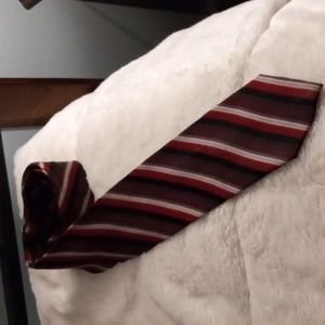 Men's Alfani Tie 💘❤️ striped Burgundy,black red and white